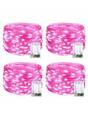 Pink Fairy Lights Battery Operated LED String Lights Bedroom Romantic Decor 16ft